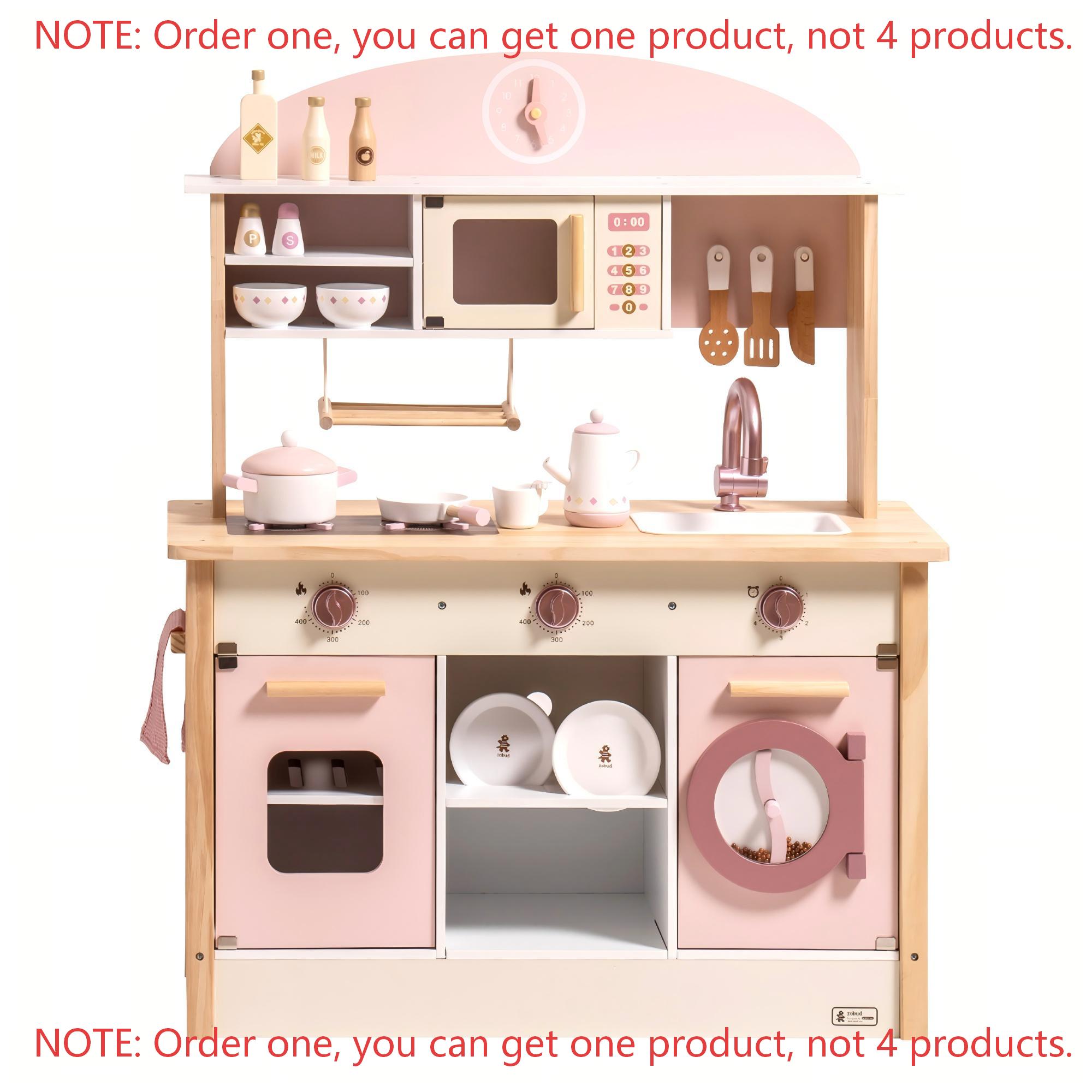 Robud Kids Wooden Pink Play Ki - đánh giá và giá Kids Outdoor Kitchen Accessories