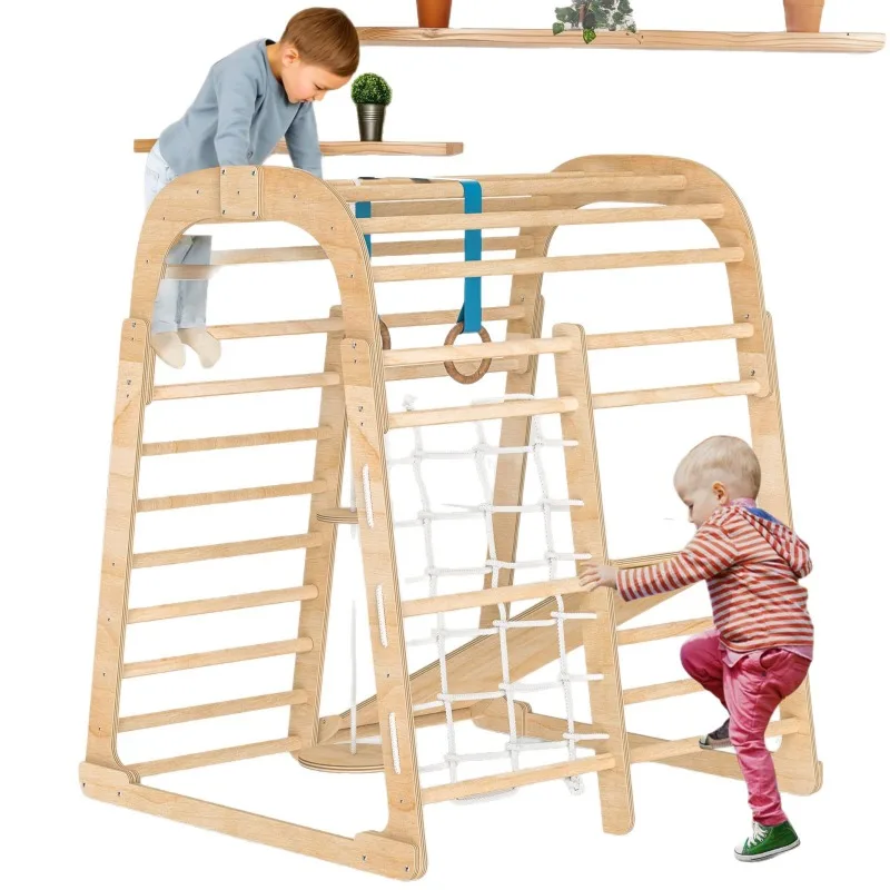Solid wood children's slide wo - đánh giá và giá Kids Outdoor Climbing Frame
